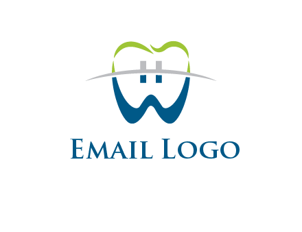 teeth made of letter w logo