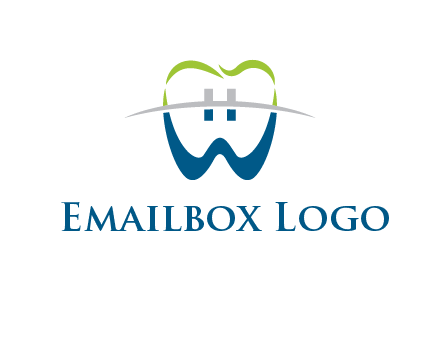 teeth made of letter w logo