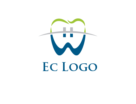 teeth made of letter w logo