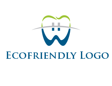 teeth made of letter w logo