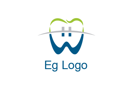 teeth made of letter w logo