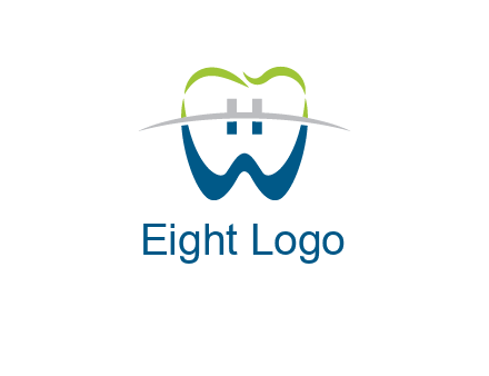 teeth made of letter w logo