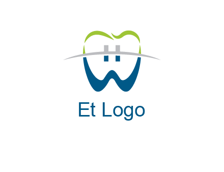 teeth made of letter w logo