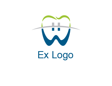 teeth made of letter w logo
