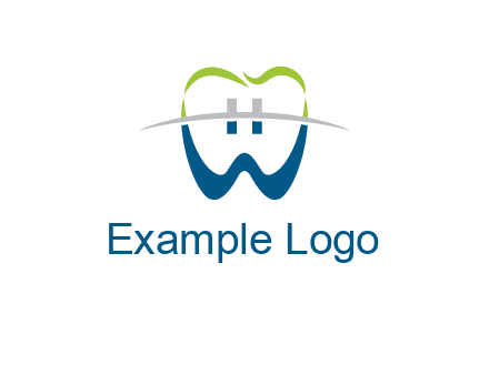 teeth made of letter w logo