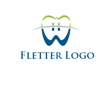 teeth made of letter w logo
