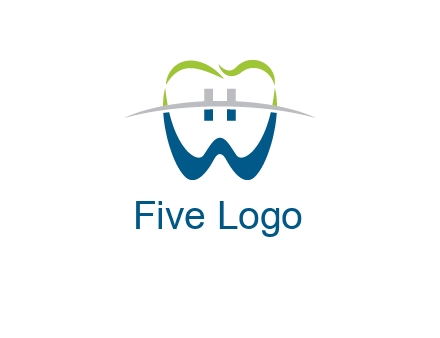 teeth made of letter w logo