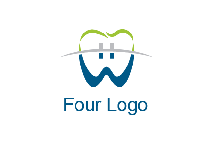 teeth made of letter w logo