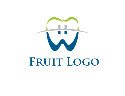 teeth made of letter w logo