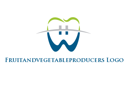 teeth made of letter w logo