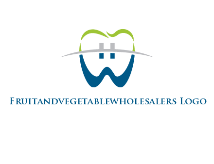 teeth made of letter w logo