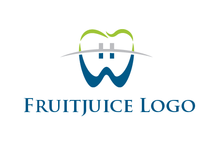 teeth made of letter w logo
