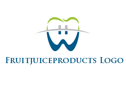 teeth made of letter w logo