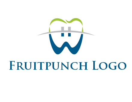 teeth made of letter w logo