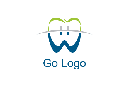 teeth made of letter w logo