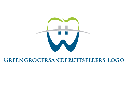 teeth made of letter w logo