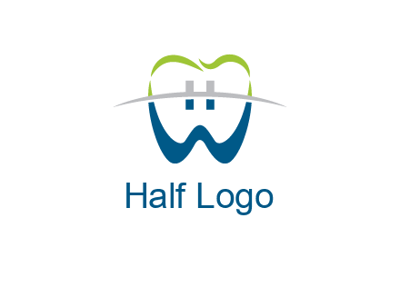 teeth made of letter w logo