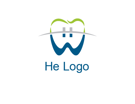 teeth made of letter w logo