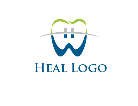 teeth made of letter w logo