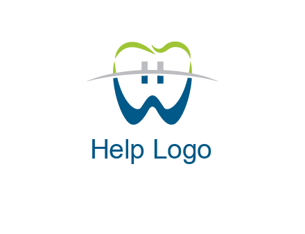 teeth made of letter w logo