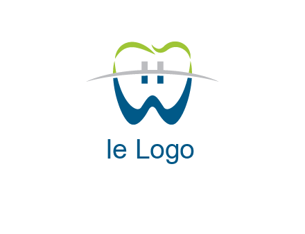 teeth made of letter w logo