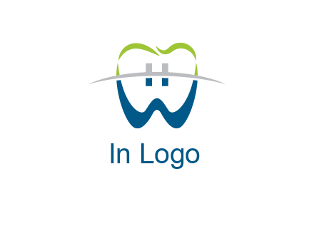 teeth made of letter w logo