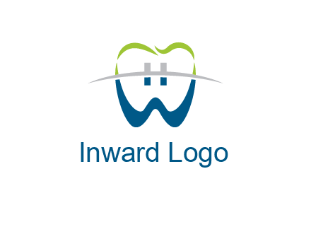 teeth made of letter w logo