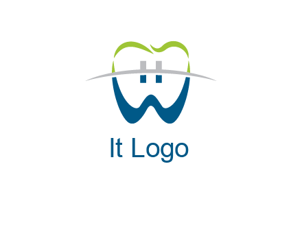teeth made of letter w logo