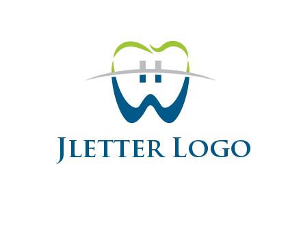 teeth made of letter w logo