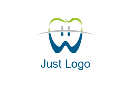 teeth made of letter w logo