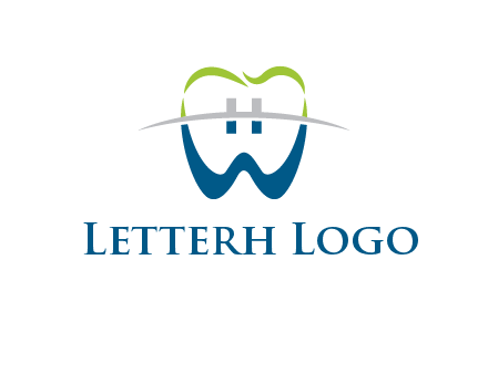 teeth made of letter w logo
