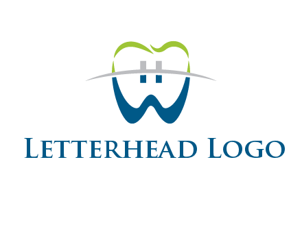 teeth made of letter w logo