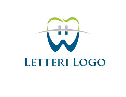 teeth made of letter w logo