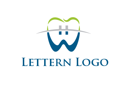 teeth made of letter w logo