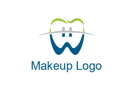 teeth made of letter w logo