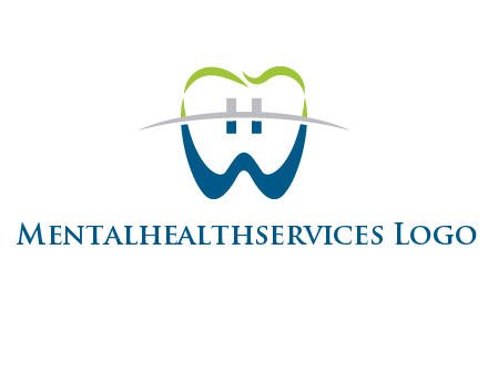 teeth made of letter w logo