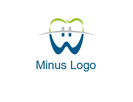 teeth made of letter w logo