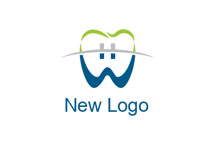 teeth made of letter w logo