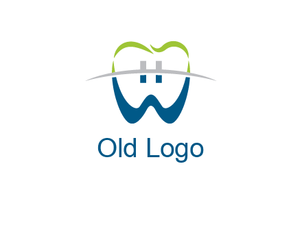 teeth made of letter w logo