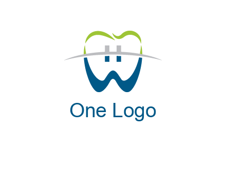 teeth made of letter w logo