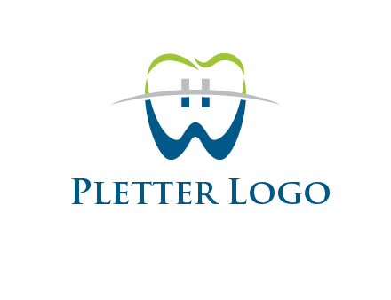 teeth made of letter w logo
