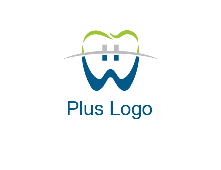 teeth made of letter w logo