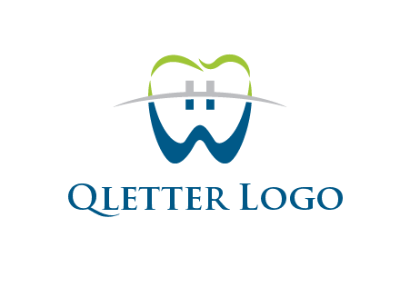 teeth made of letter w logo