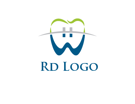 teeth made of letter w logo