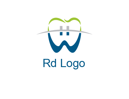 teeth made of letter w logo