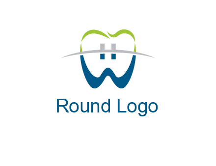 teeth made of letter w logo