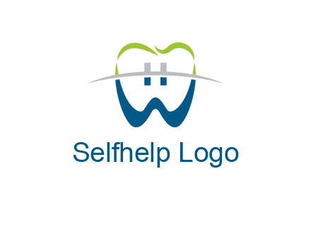 teeth made of letter w logo
