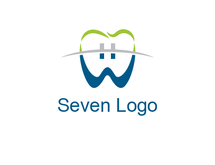 teeth made of letter w logo
