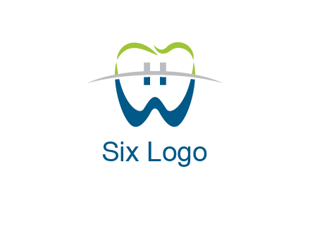 teeth made of letter w logo