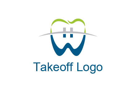 teeth made of letter w logo
